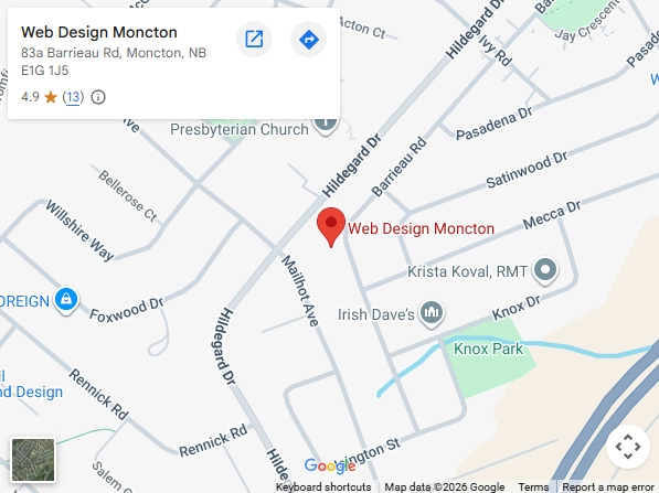 web design moncton map